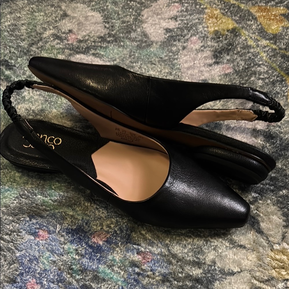 Franco Sarto Black Leather Flats